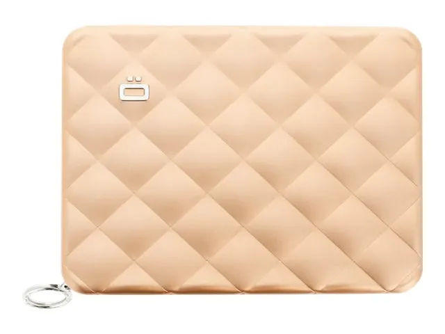 ÖGON Quilted Passport Wallet Rose Gold