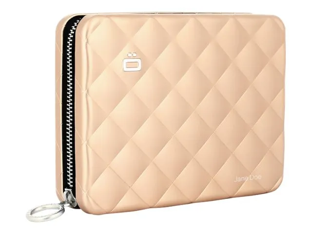 ÖGON Quilted Passport Wallet Rose Gold