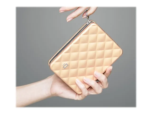 ÖGON Quilted Passport Wallet Rose Gold