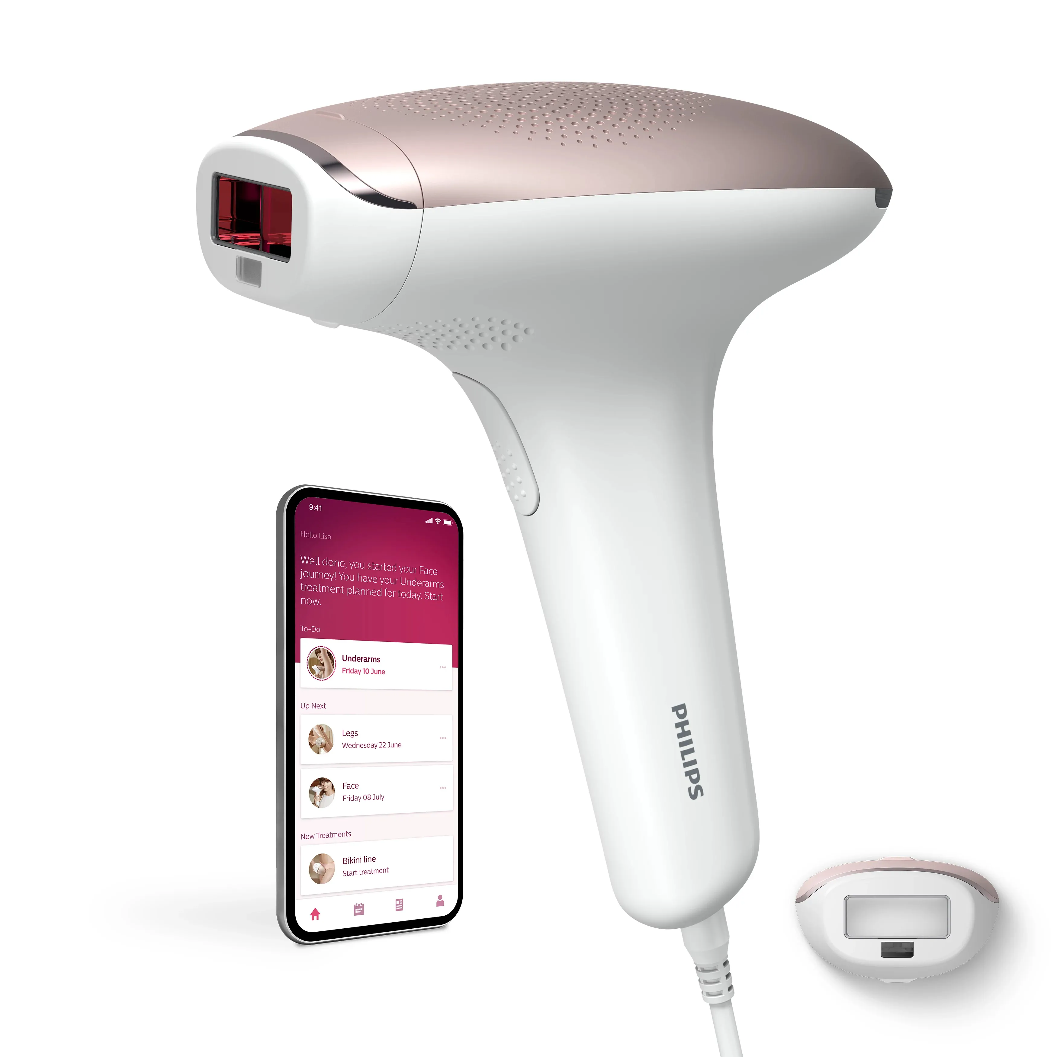 Philips Lumea IPL 7000 Series SC1994/00 Hair Removal Device, Pink and White