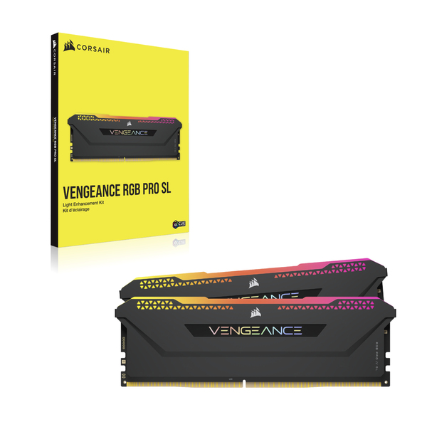 CORSAIR VENGEANCE RGB PRO SL Light Enhancement Kit 2-up config Functional LEDs Black Heatsink no ICs