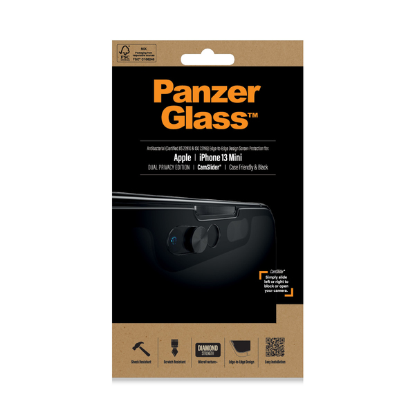 PANZERGLASS APPLE IPHONE 13MINI - CF CAMSLIDER PRIVACY AB BLACK