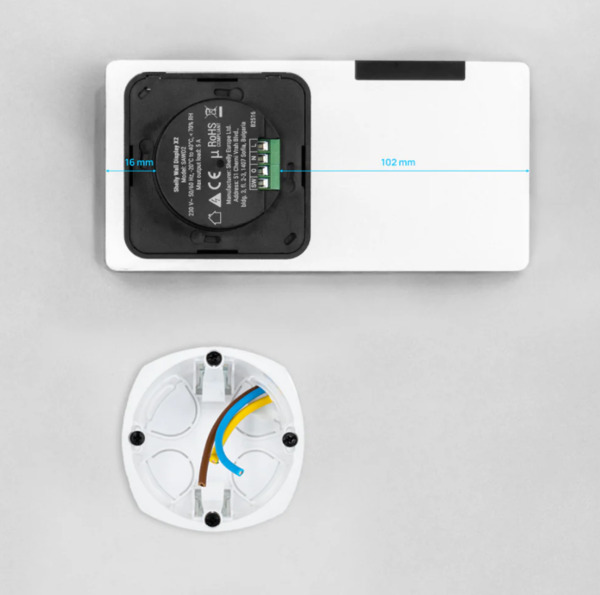 Shelly Wall Display X2 6,95" silver touchscreen + BLU H&amp;T sensor