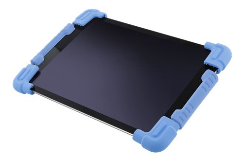 DELTACO Skal i silikon f&ouml;r 7-8" surfplattor, stativ, bl&aring;