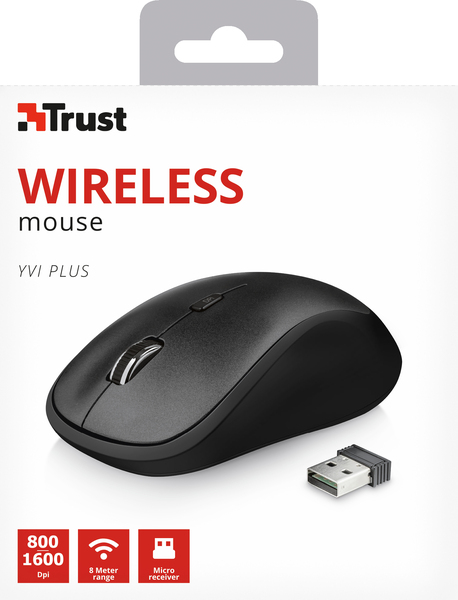 Trust Yvi Plus - wireless mouse, Black