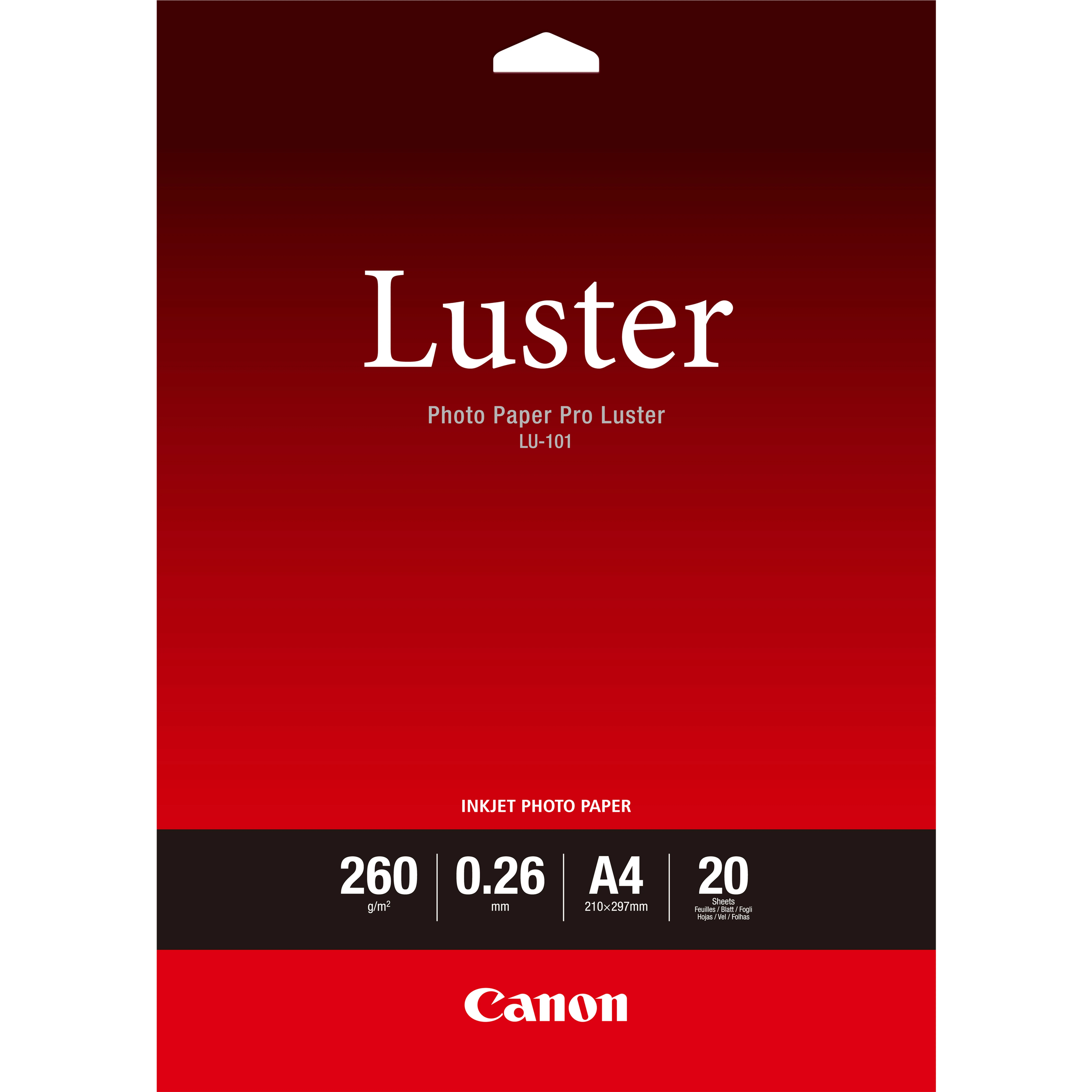 CANON LU-101 Photo Paper Pro Luster A4 20 sheets 260gsm 0.26mm