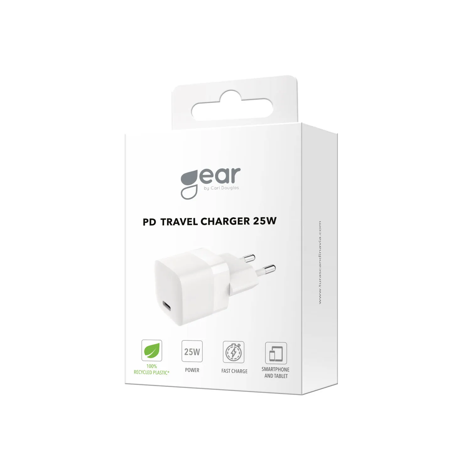 GEAR Laddare 220V 1xUSB-C PD/PPS 25W Vit