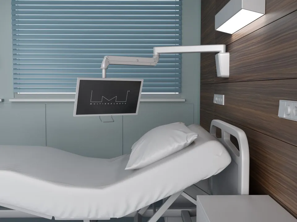 Multibrackets M VESA Full Motion Medical Arm Wall Mount, for 1 monitor, 15-27", full-motion, 3kg, White