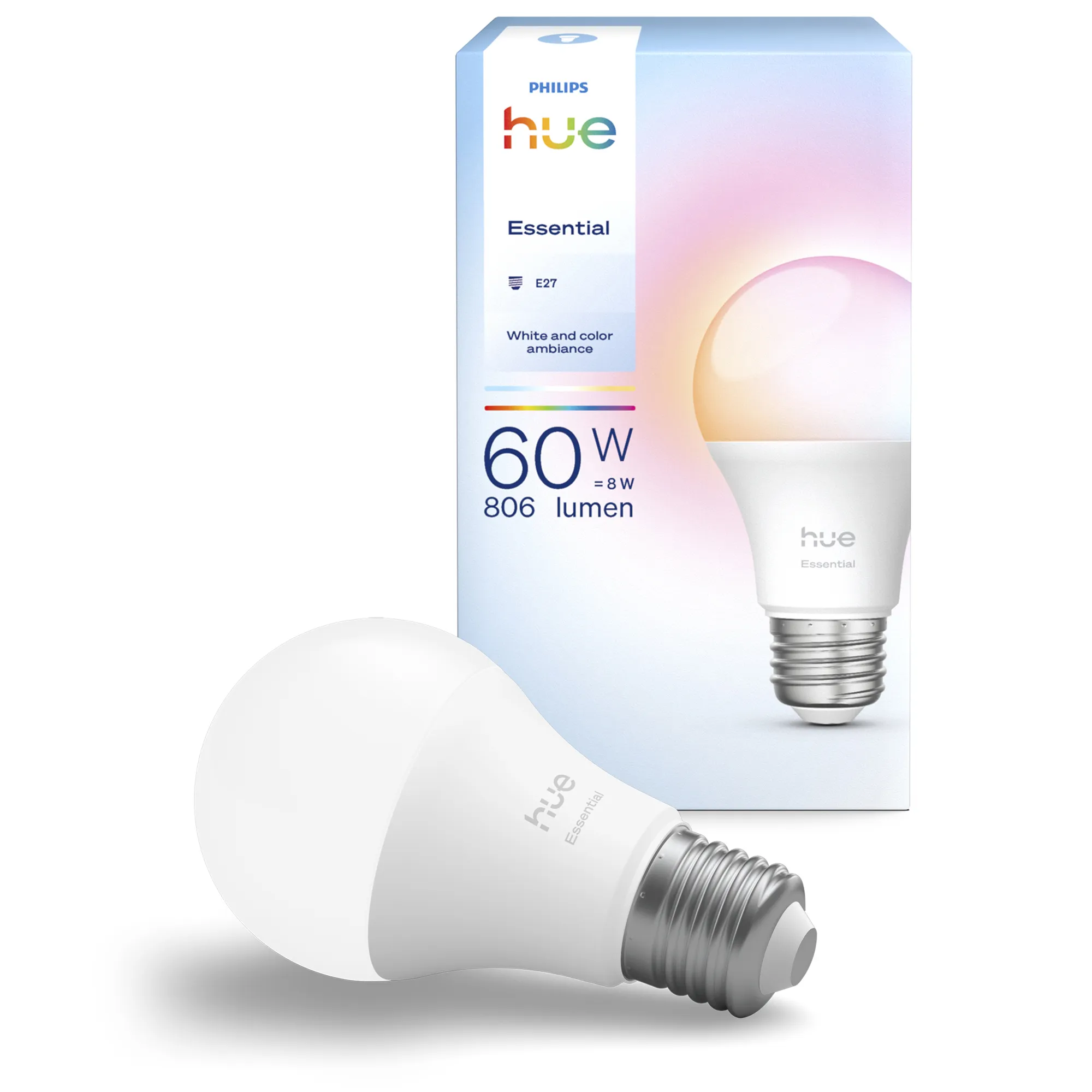 Philips Hue Essential, E27 White and color ambiance -&auml;lylamppu