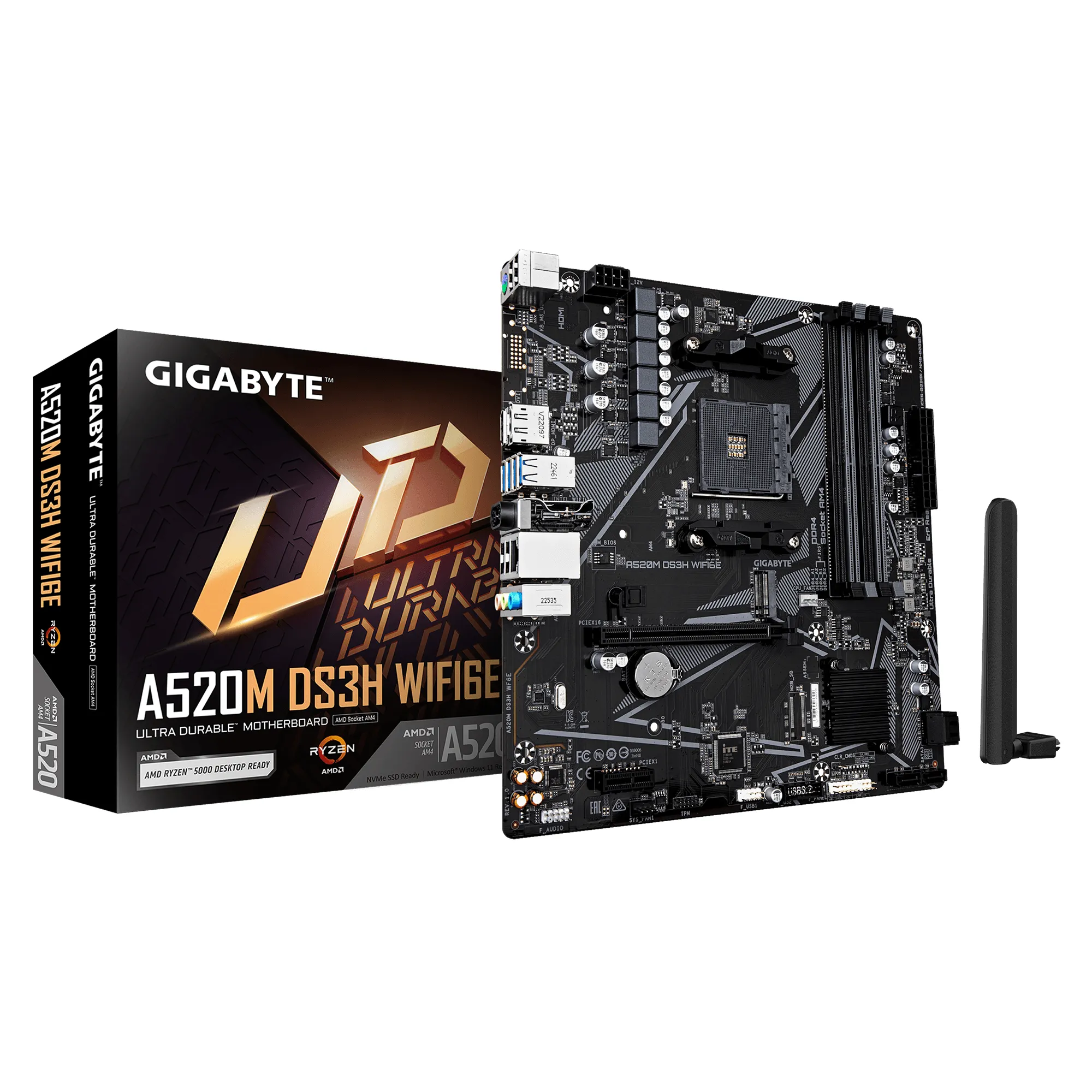 Gigabyte A520M DS3H WiFi 6E AM4 mATX Motherboard