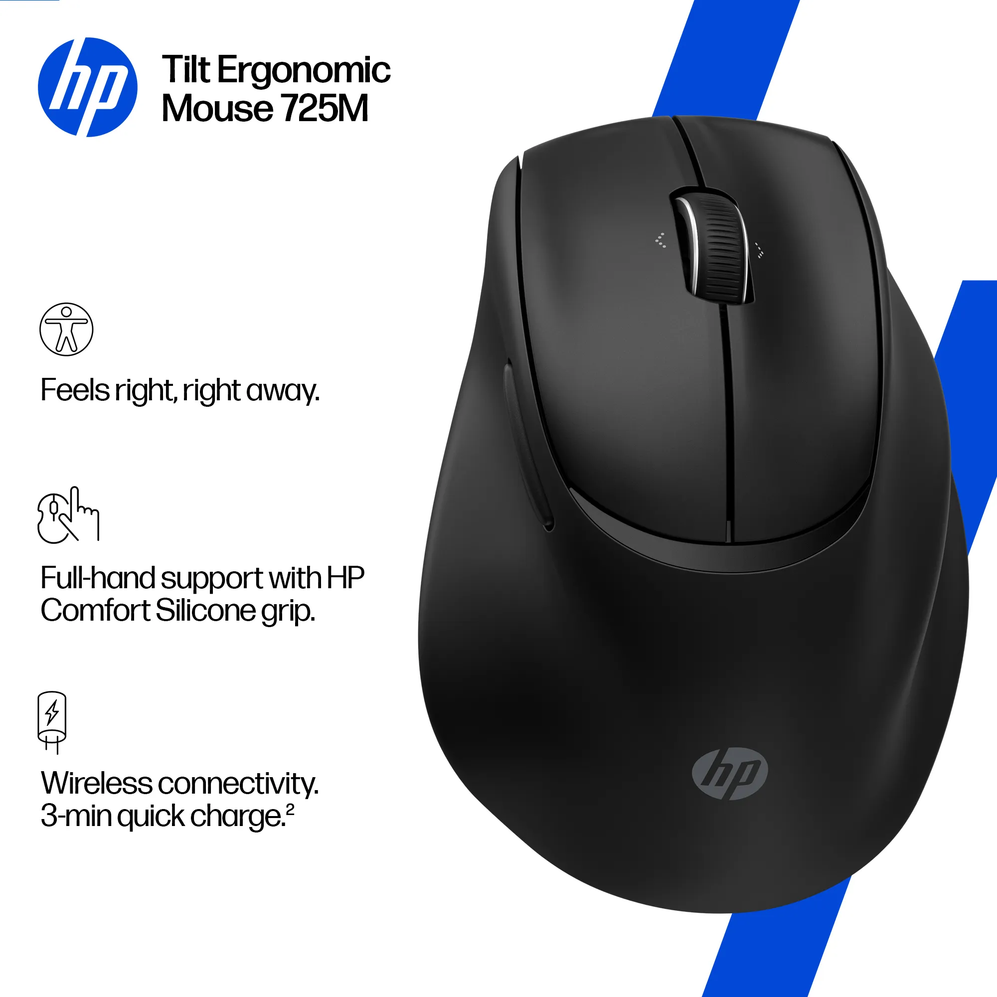 HP Tilt 725M -langaton ergonominen hiiri, musta