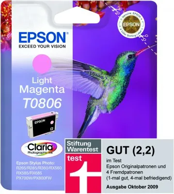 Epson T0806 -mustekasetti, 7.4 ml, vaalea magenta
