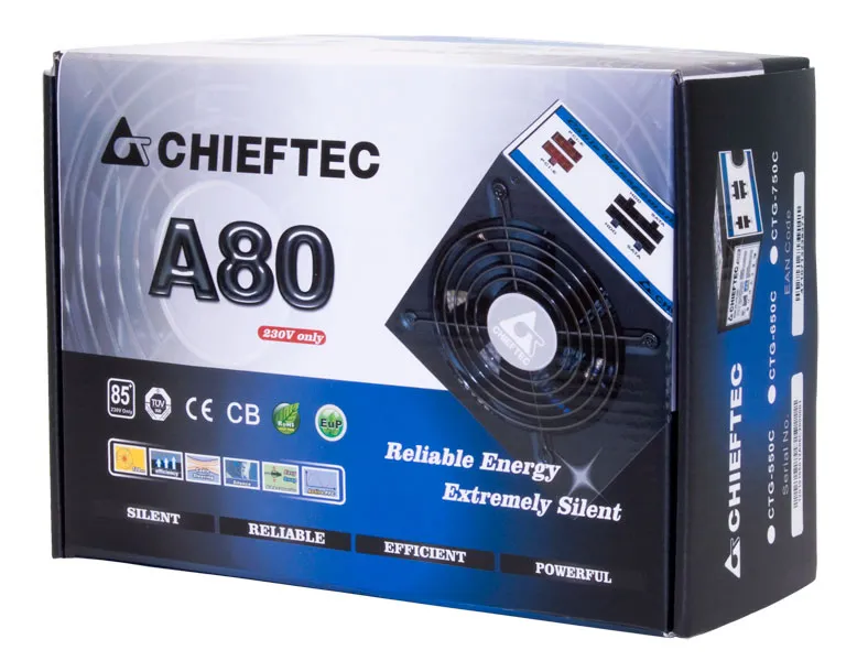 Chieftec A-80 Series CTG-650C 650W -virtal&auml;hde, 80 Plus