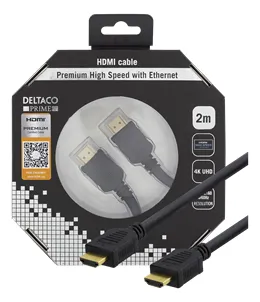 Deltaco HDMI &ndash; HDMI 1.4b - cable, 2 m, Black