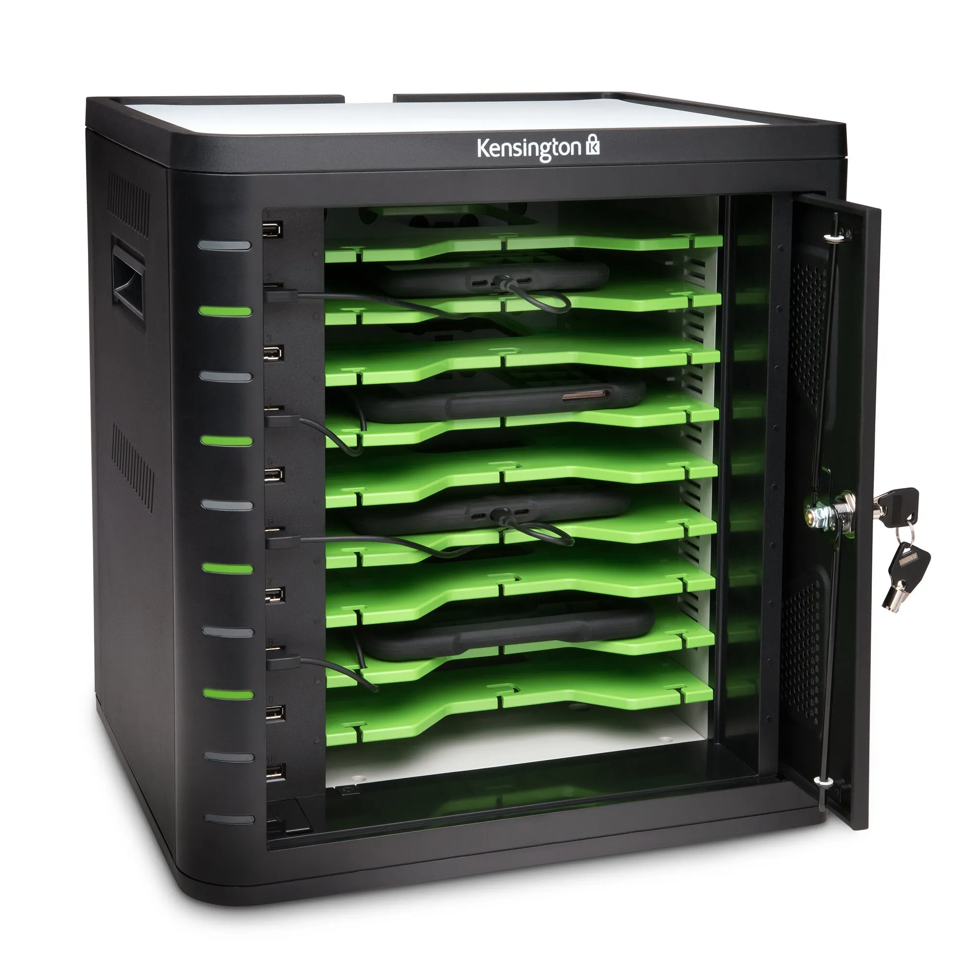 Kensington Charge &amp; Sync Cabinet, Universal Tablet - Kaappiyksikk&ouml; tuotteelle 10 tablettia - musta
