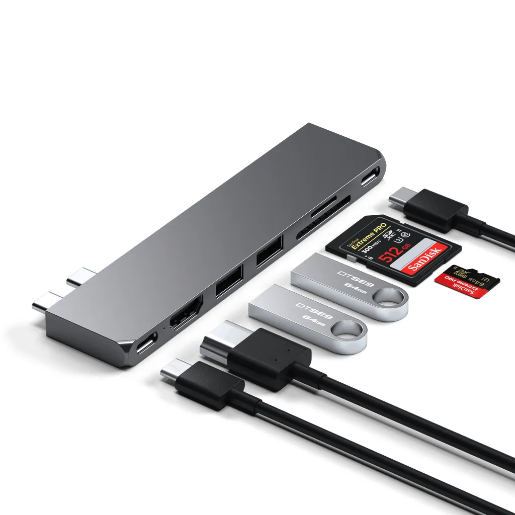 Satechi USB-C Pro Hub Slim - adapter, Space Grey
