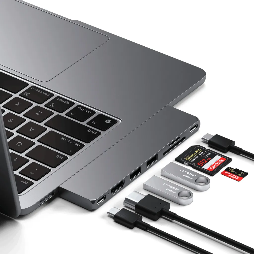 Satechi USB-C Pro Hub Slim - adapter, Space Grey