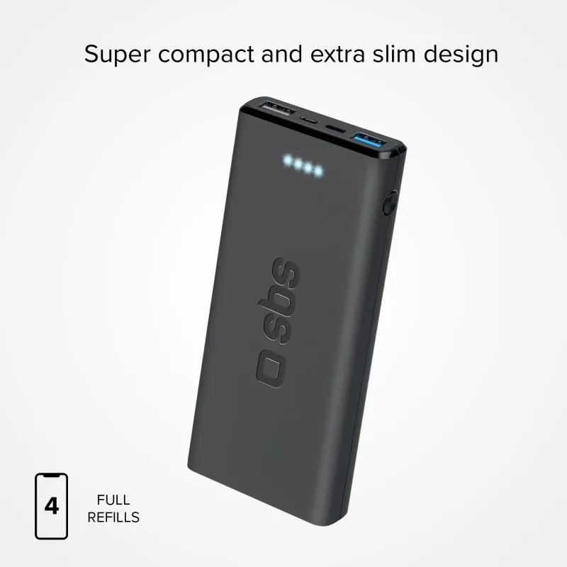 SBS TTBB10000FASTK 10000 mAh - powerbank, Black