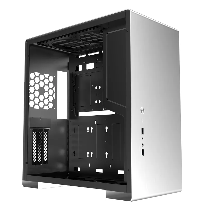 Jonsbo U5S, Tempered Glass - midi case, silver