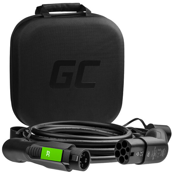 GREENCELL Laddkabel Elbil EV21 Typ1 7m 7.2kW 32A 1-FAS Svart IP55