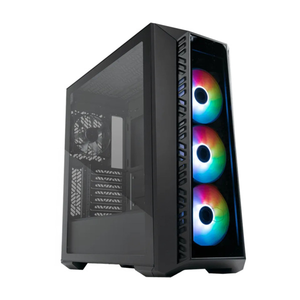 Cooler Master MasterBox MB520 -miditornikotelo ikkunalla, RGB-valaistuksella, musta