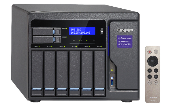 Qnap TVS-882-I3-8G, 10x h&aring;rdiskplatser - NAS-server