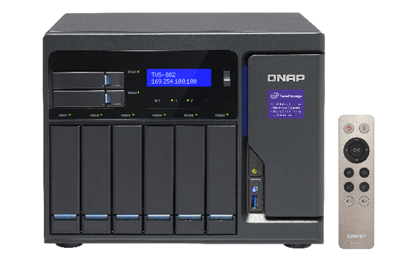 Qnap TVS-882-I3-8G, 10x h&aring;rdiskplatser - NAS-server