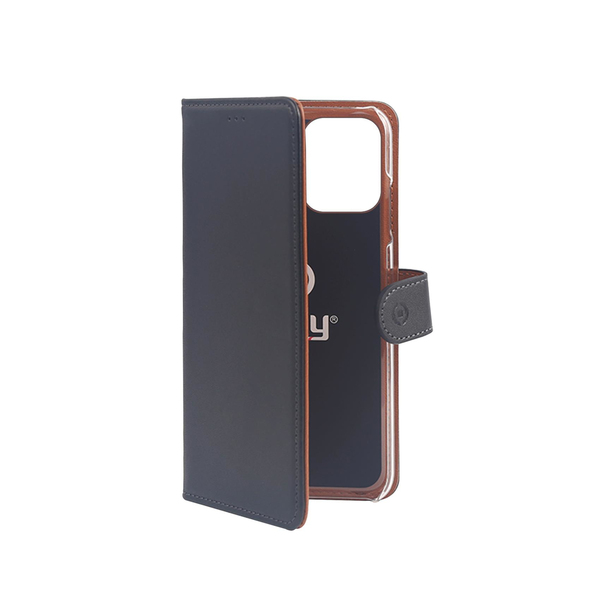 Celly Wally Case, iPhone 12 / 12 Pro - flipfodral, Svart