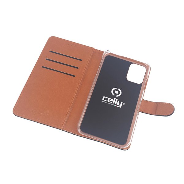 Celly Wally Case, iPhone 12 / 12 Pro - flipfodral, Svart