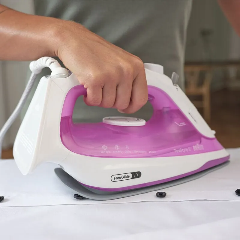Braun TexStyle 5 SI 5225 Steam Iron, 2500W, 0.3L, Pink/White
