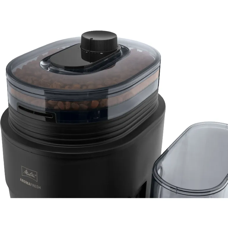 Melitta AromaFresh X 1030-06 10 koppar kaffebryggare med kaffekvarn, svart