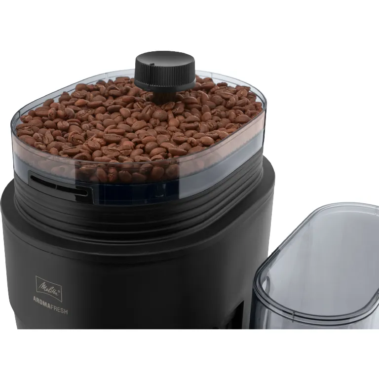 Melitta AromaFresh X 1030-06 10 koppar kaffebryggare med kaffekvarn, svart