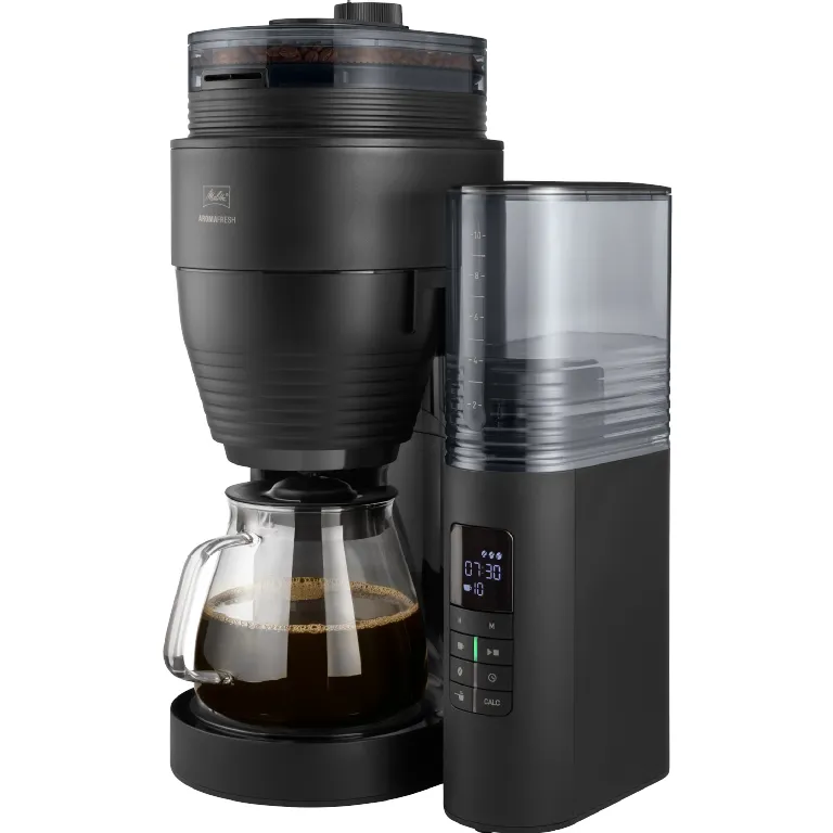 Melitta AromaFresh X 1030-06 10 koppar kaffebryggare med kaffekvarn, svart