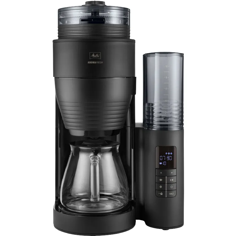 Melitta AromaFresh X 1030-06 10 koppar kaffebryggare med kaffekvarn, svart