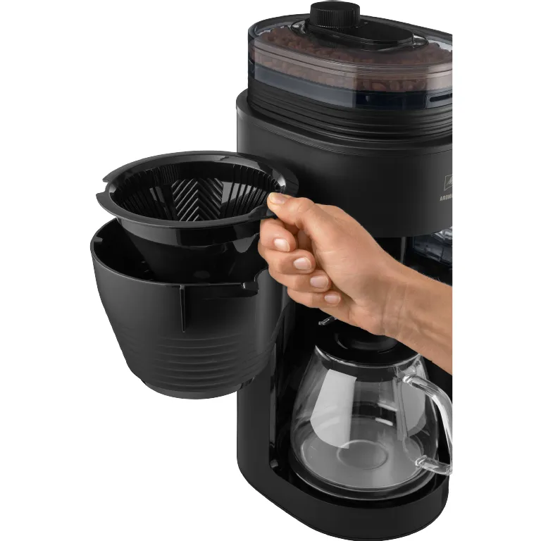 Melitta AromaFresh X 1030-06 10 koppar kaffebryggare med kaffekvarn, svart