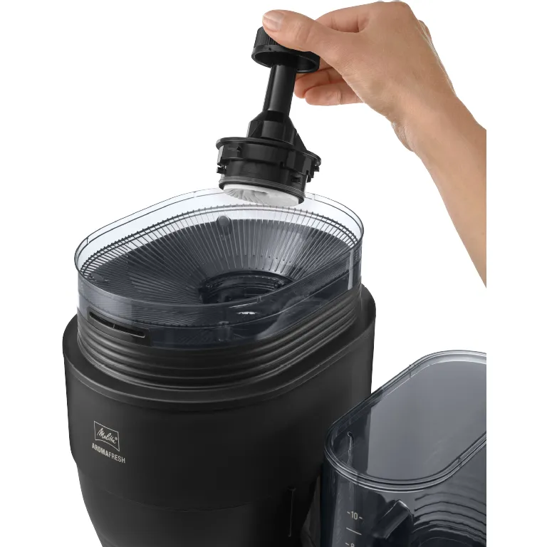 Melitta AromaFresh X 1030-06 10 koppar kaffebryggare med kaffekvarn, svart