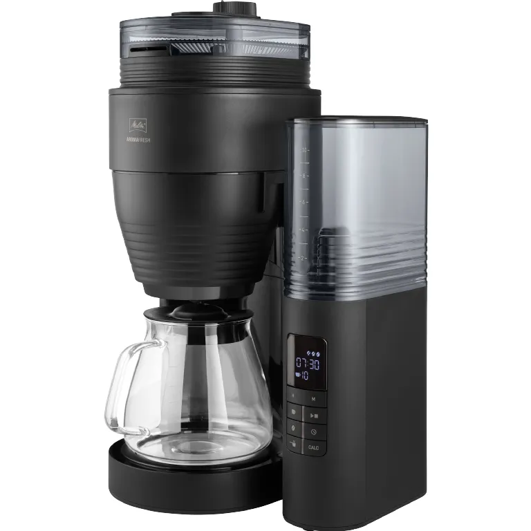 Melitta AromaFresh X 1030-06 10 koppar kaffebryggare med kaffekvarn, svart