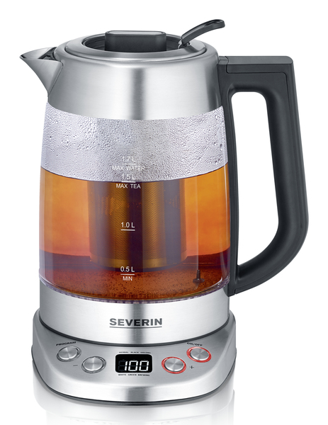 Severin Glass Tea/Kettle Deluxe WK 3480 (stainless steel/transparent, 1.7 liters)