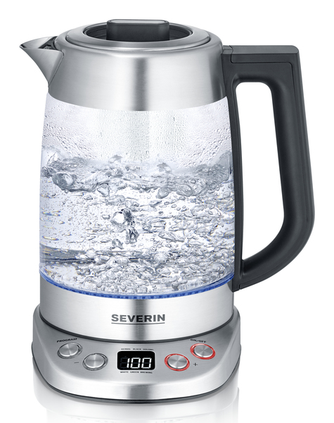 Severin Glass Tea/Kettle Deluxe WK 3480 (stainless steel/transparent, 1.7 liters)