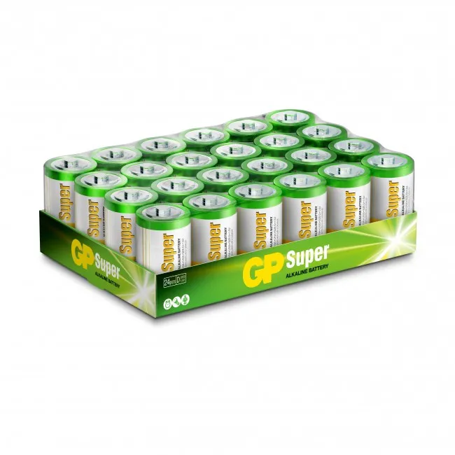 GP Super Alkaline Battery, Size D, 13A/LR20, 1.5V, 24-pack