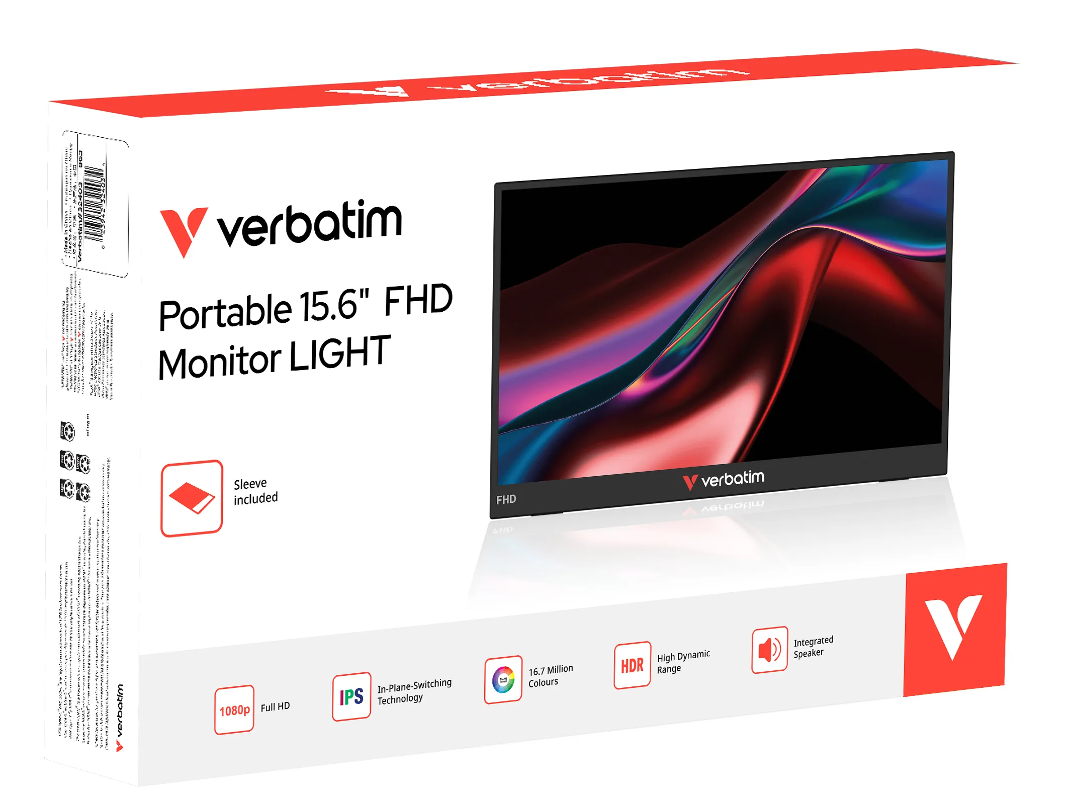 Verbatim PM-15 LIGHT 15.6" Full HD, IPS, HDR Portable Monitor