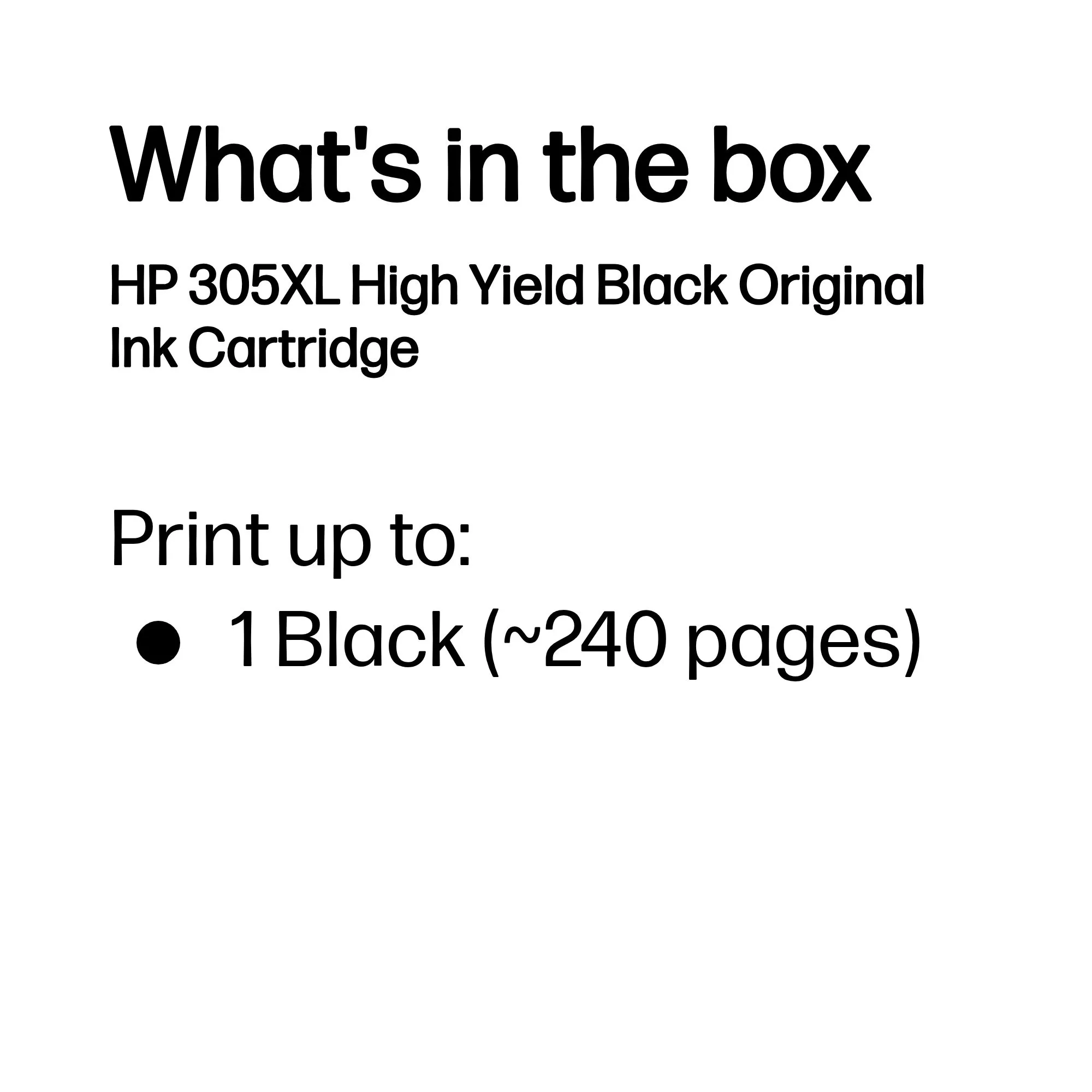 HP 305XL ink cartridge, 4 ml, Black