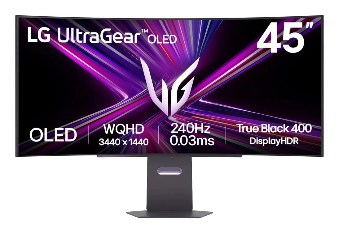 LG UltraGear OLED 45GX900A-B 45" UWQHD, OLED, USB-C hub, 240Hz Curved Gaming Monitor