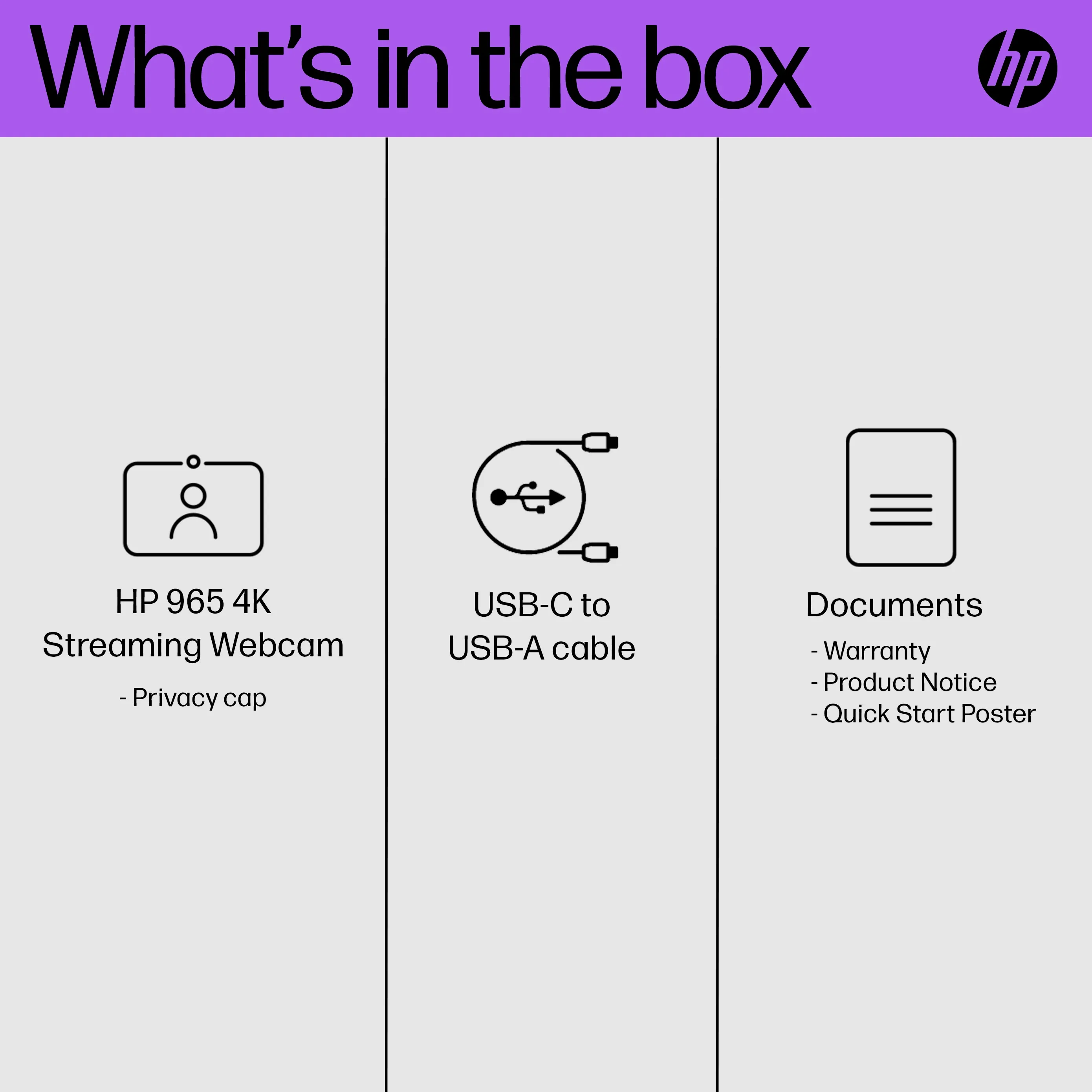 HP 965 4K Streaming - webcam, black