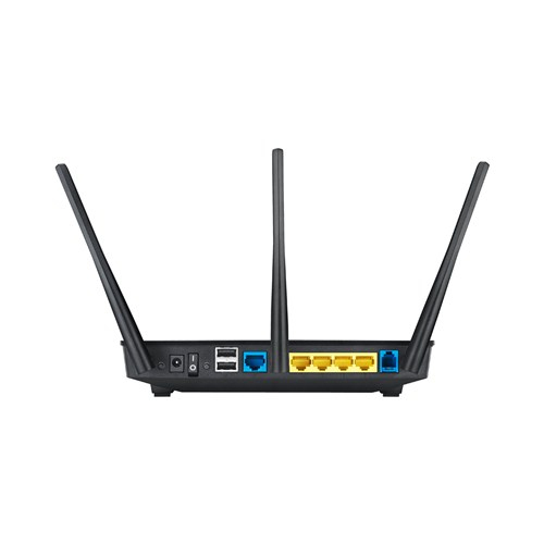 ASUS Wireless ADSL 2/2+ Modem N Router, 3avtagbara antenner, USB,svart