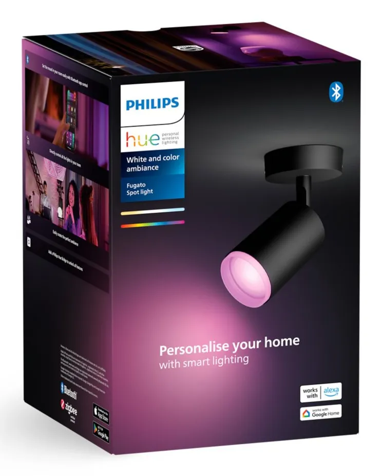 PHILIPS HUE FUGATO SINGLE SPOT BLACK 1X5.7W, 240V