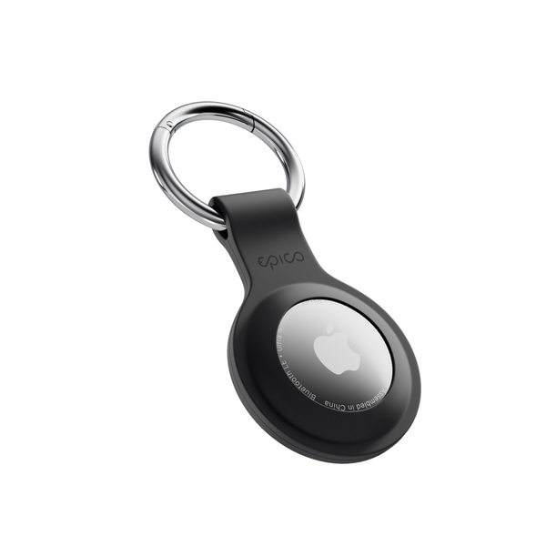 Epico Silicone Full Back Case | AirTag | Black | Robust Metal Ring