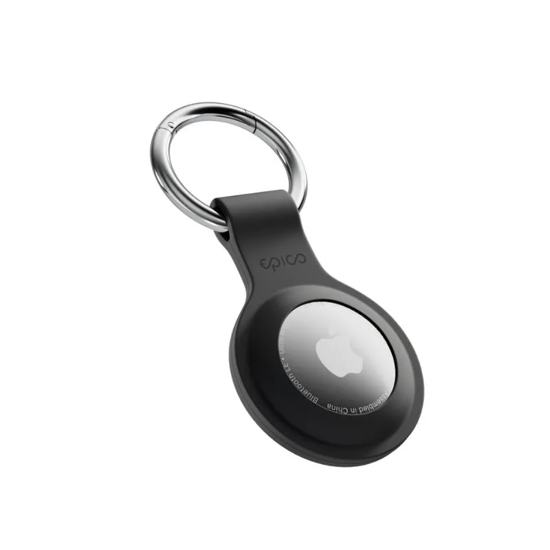 Epico Silicone Full Back Case | AirTag | Black | Robust Metal Ring