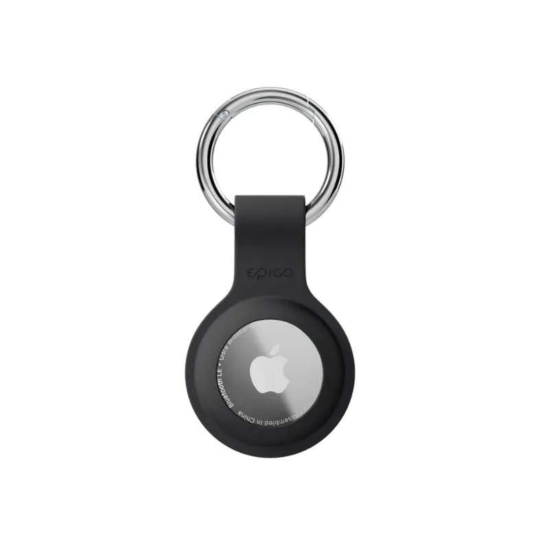 Epico Silicone Full Back Case | AirTag | Black | Robust Metal Ring