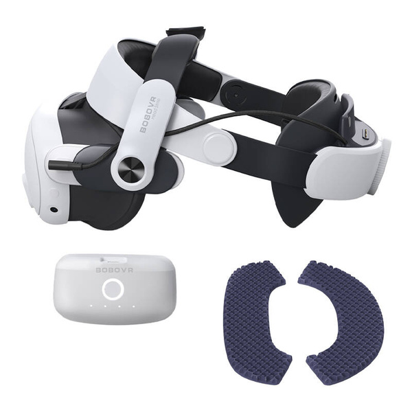 BOBOVR M3 Pro Head Strap with Battery Pack for Meta Quest 3 and Meta Quest 3S, White